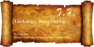 Tárkányi Henrietta névjegykártya